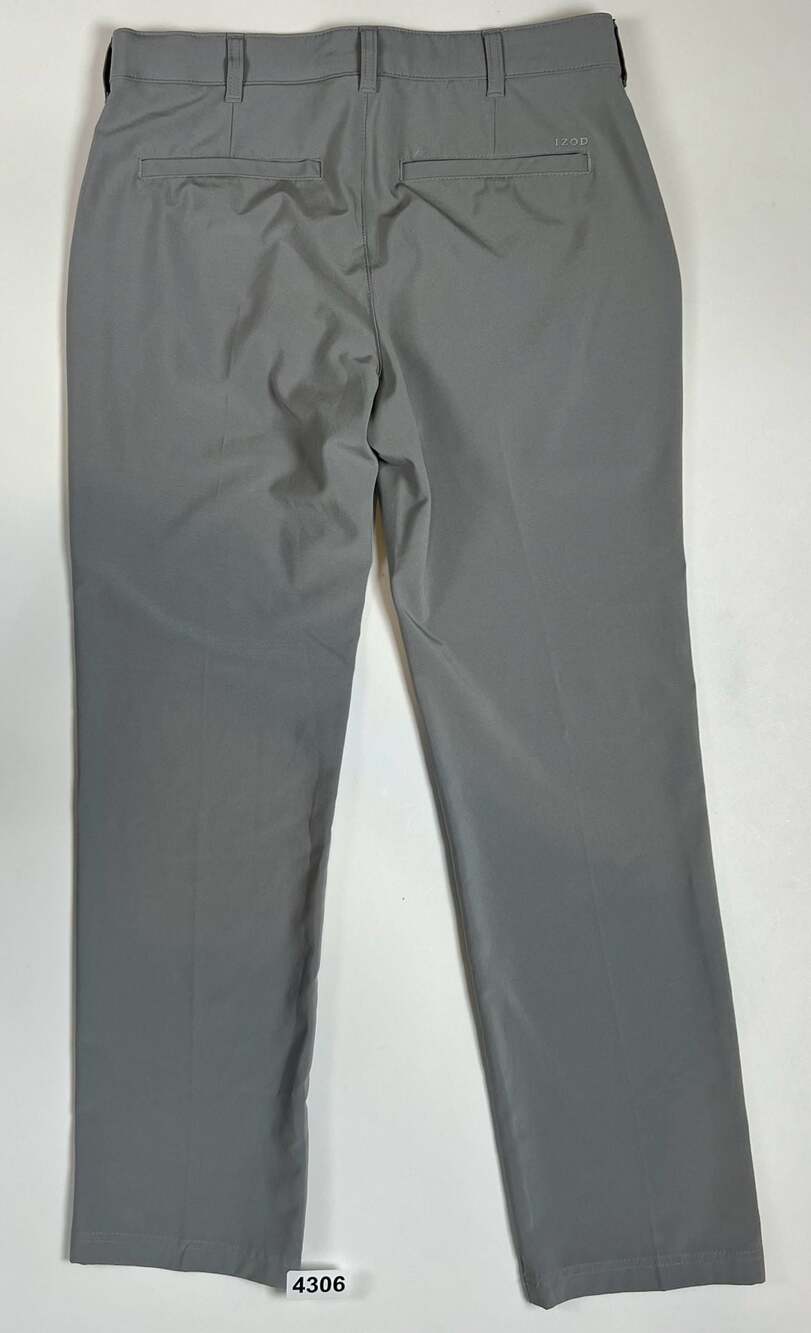 IZOD Golf Performance Stretch Gray Trousers Pants Size 30x29